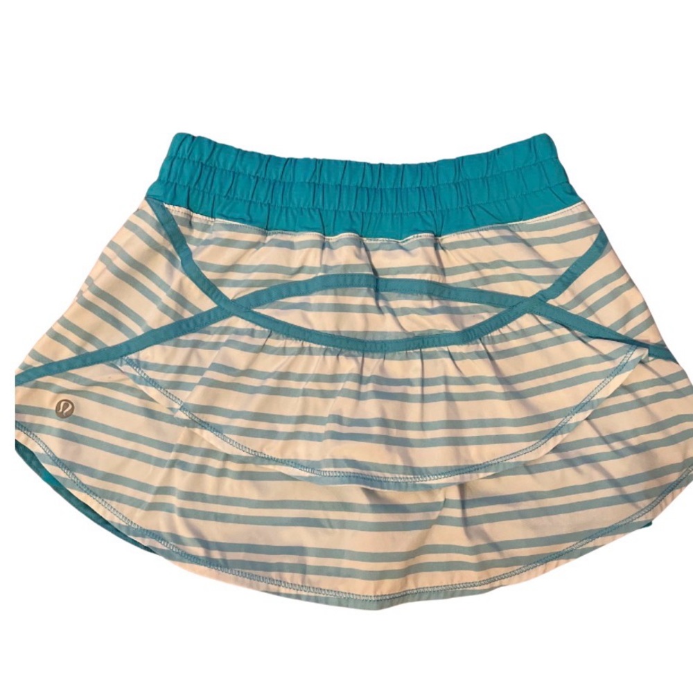 lululemon athletica Blue and White Striped Mini Skirt